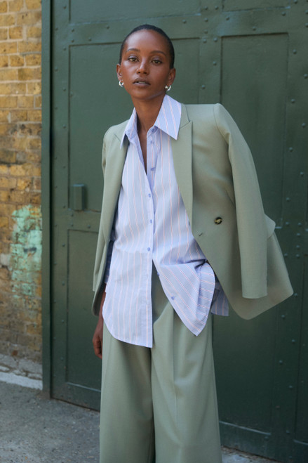 Clever Wool Blend Knighton Jacket Sage Green