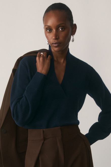 Orta Wool Cashmere Sweater Navy
