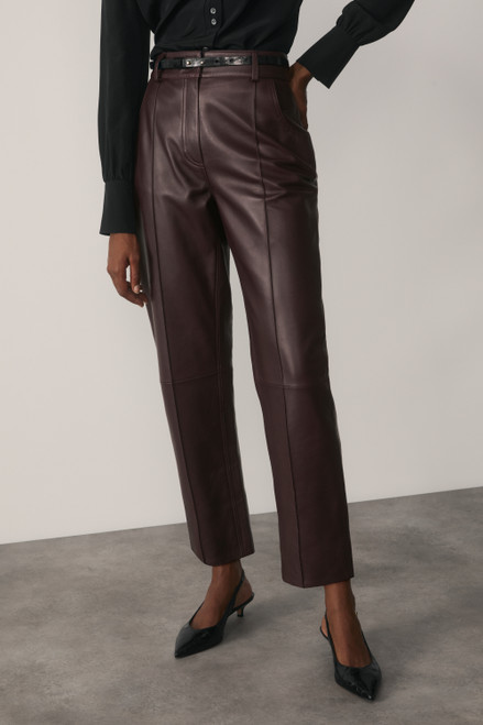 Vallier Leather Trousers Plum