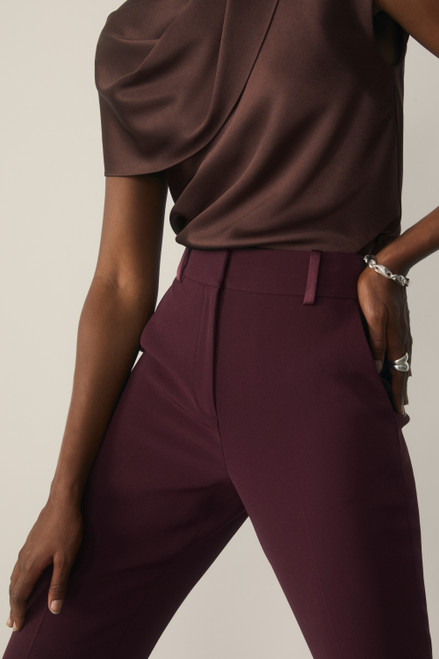 Clever Crepe Tavira Slim-Leg Trousers Deep Plum