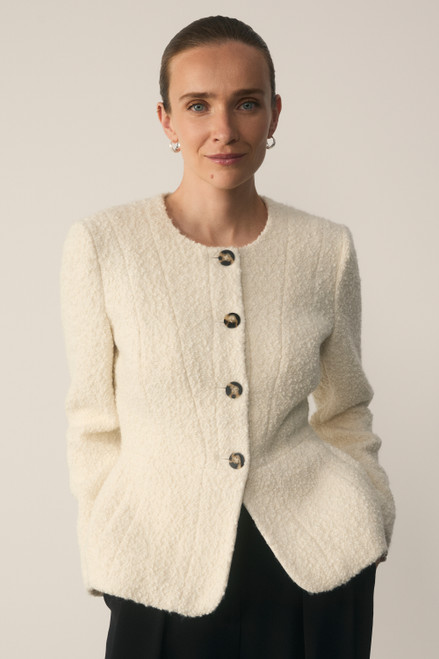 Sunbury Wool Blend Boucle Jacket Ivory