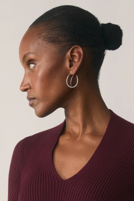 Sterling Silver Offspring Double Earhoops