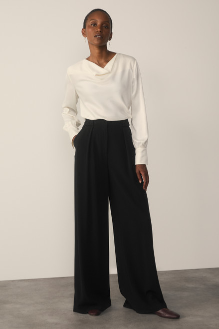 Clever Crepe Lyon Palazzo Trousers Black