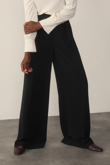 Clever Crepe Lyon Palazzo Trousers Black