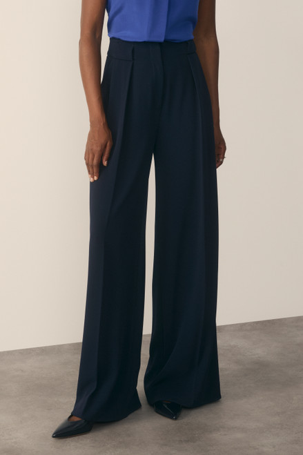 Clever Crepe Lyon Palazzo Trousers Navy