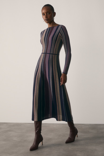 Atri Ribbon Knit Dress Burgundy