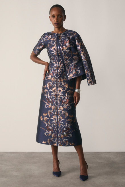 Eden Jacquard Dress Midnight Blue