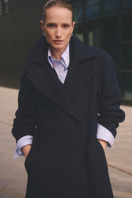 Savi Wool Blend Coat Navy