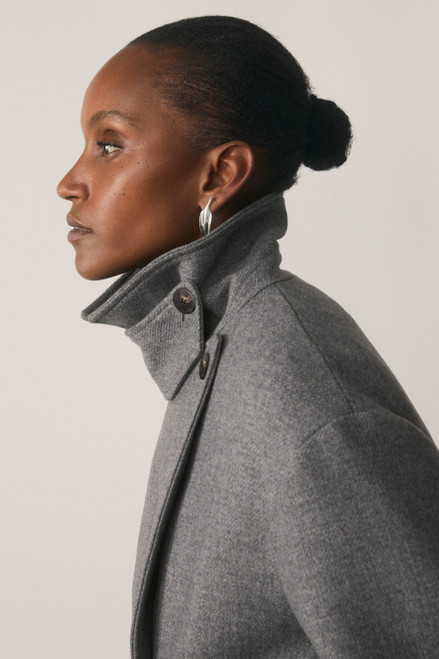 Tero Wool Blend Coat Grey Melange