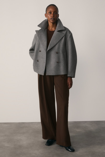 Tero Wool Blend Coat Grey Melange
