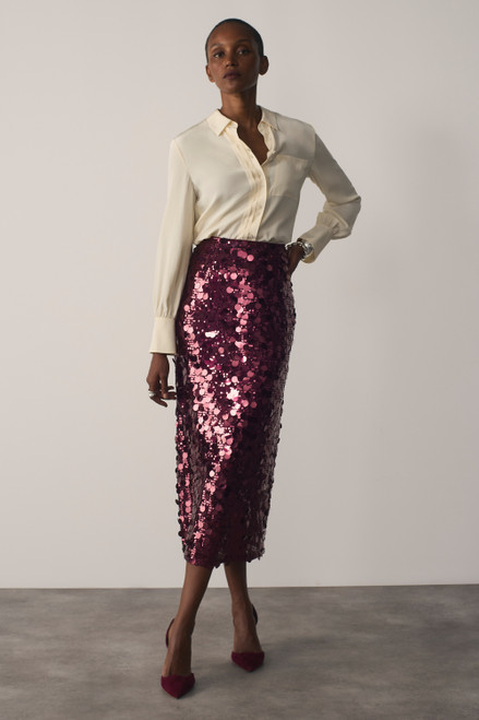 Pienza Sequin Skirt Burgundy