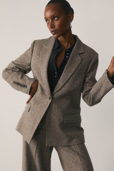 Lucca Fleck Wool Blend Jacket Chestnut