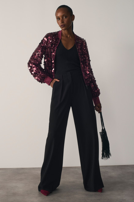 Corvetto Sequin Jacket Burgundy
