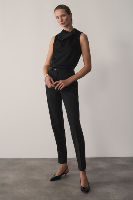 Clever Wool Blend Livara Super-Slim Trousers Black