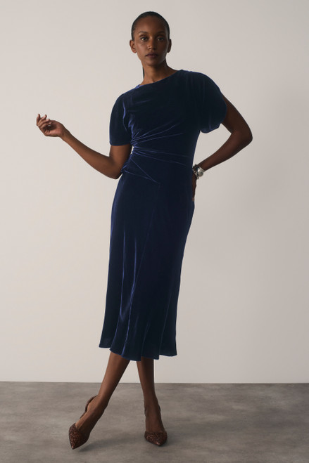 Salerno Velvet Dress Navy