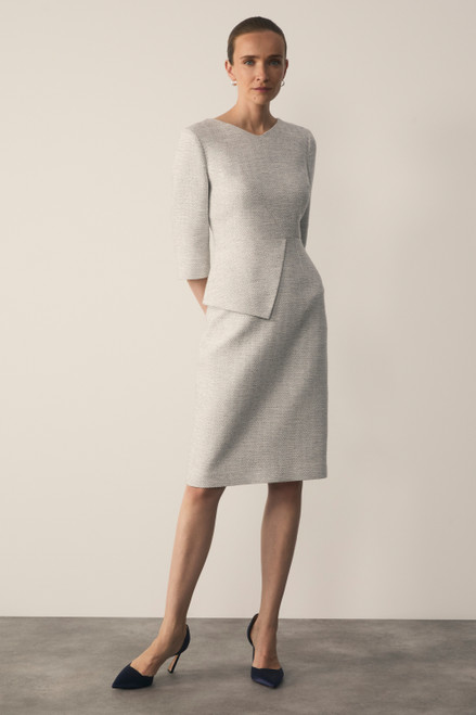 Eaton Dress Winter White Signature Tweed