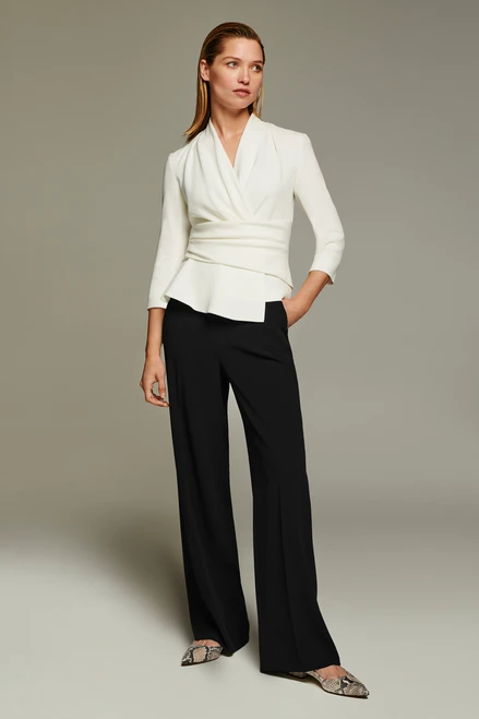 Clever Crepe Wide-Leg Trousers Black