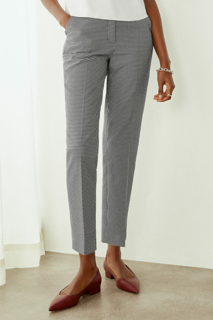 Orsola Slim-Leg Trousers Black And Ivory Jacquard