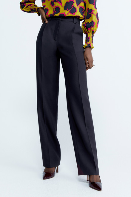 Navy Straight Leg Trousers by Freemans | Look Again