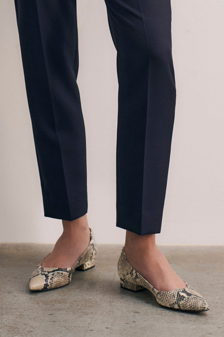 Augusta Snake-Embossed Leather Flats 25 Grey