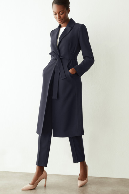 Clever Crepe Adlington Trench Navy
