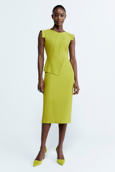 Laviano Dress Chartreuse Stretch Crepe