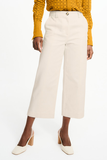 Caldana Straight-Leg Trousers Ecru Cotton Twill - Welcome to the