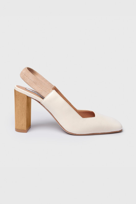 Adelfia 85 Heel Ivory Leather