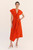 Laramie Midi Dress Tangerine Orange Linen Cotton Blend