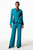 Caldwell Flared Trousers Lagoon Blue Stretch Wool Crepe