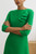 Verana Dress Emerald Green Stretch Wool Crepe