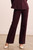 Alzira Straight Flared Trousers Plum Stretch Cotton