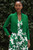 Almeria Maxi Dress Ivory And Vivid Green Cotton