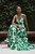 Almeria Maxi Dress Ivory And Vivid Green Cotton