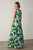 Almeria Maxi Dress Ivory And Vivid Green Cotton