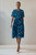 Provens Midi Dress Navy And Turquoise Chiffon