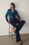 Knighton Silk Jacket Navy And Turquoise
