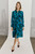 Sirolo Dress Forest Green And Navy Multicolour Crepe