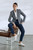 Mira Houndstooth Jacket Navy And Ivory