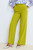 Doppio Crepe Adelaide Wide-Leg Trousers Chartreuse