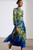 Portofino Silk Dress Azure Blue And Yellow