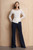 Clever Crepe Lexington Flared Trousers Navy Clever Crepe Lexington Flared Trousers Navy