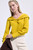 Tirana Silk Jacquard Long Sleeve Top Chartreuse Yellow