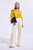 Tirana Silk Jacquard Long Sleeve Top Chartreuse Yellow