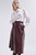 Andalo Leather Skirt Deep Burgundy