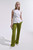 Alzira Houndstooth Jacquard Straight Flared Trousers Summer Olive