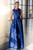 Adria Jacquard Gown Deep Cornflower Blue Adria Jacquard Gown Deep Cornflower Blue
