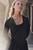 Delvino Stretch Silk Blouse Black Delvino Stretch Silk Blouse Black