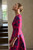 Adelfia Jacquard Midi Dress Fuschia And Navy