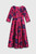 Adelfia Jacquard Midi Dress Fuchsia And Navy
